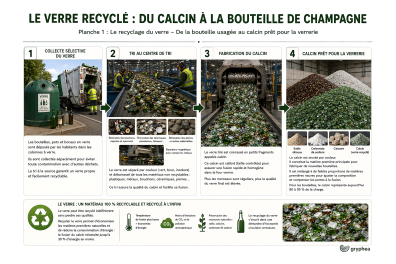 Le recyclage du verre - De la bouteille usagée au calcin